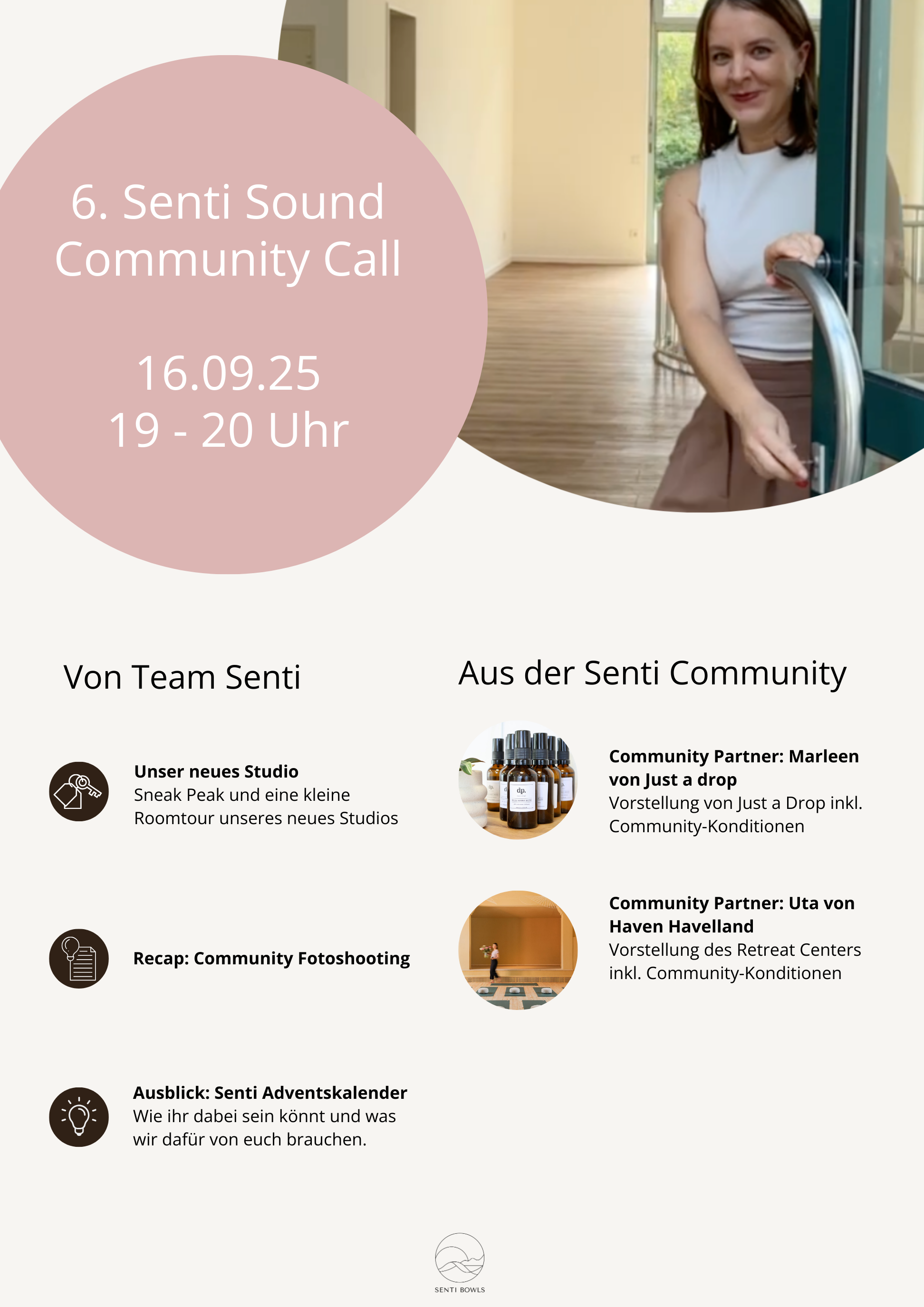 Auch Community Partner können sich in den Senti Sound Community Calls vorstellen.