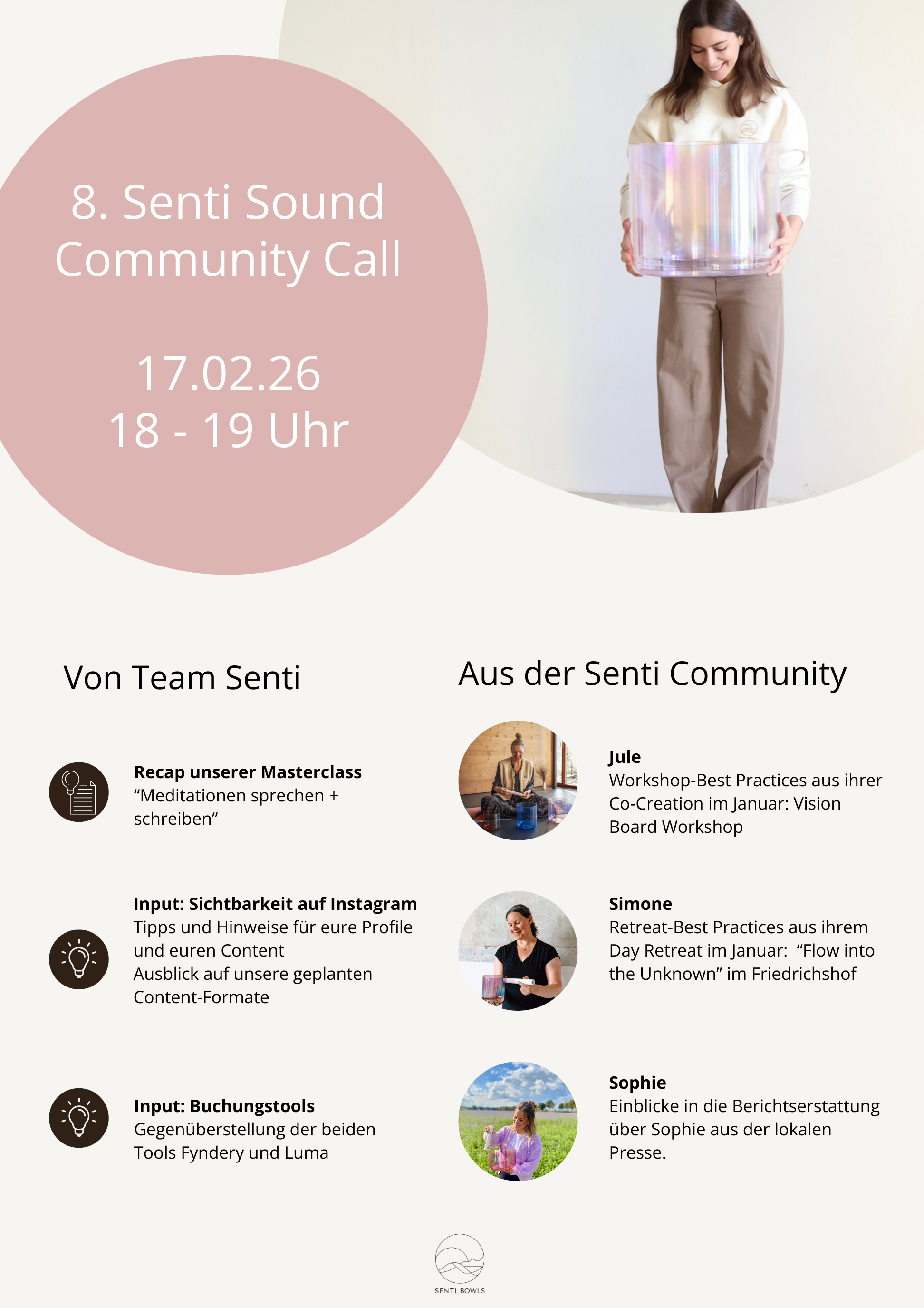 In unseren Senti Sound Community Calls gibt es eine Mischung aus Input und Austausch.