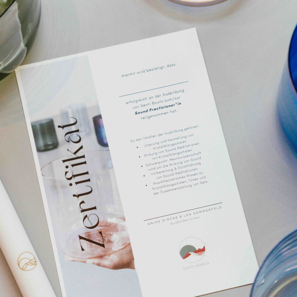 Zertifikat als Sound Practicioner zum Geben von Sound Meditationen mit Kristallklangschalen