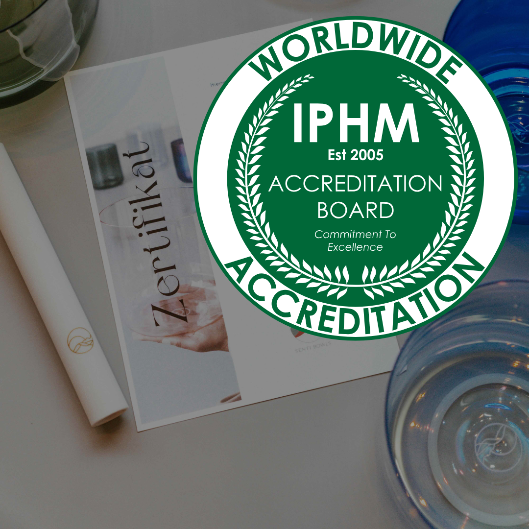 Dein Senti Sound Practicioner Training für Kristallklangschalen ist  vom IPHM akkreditiert.