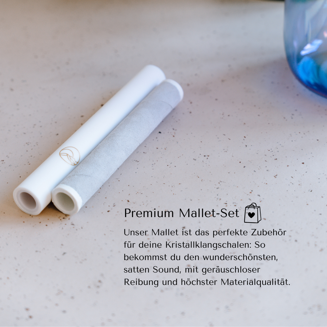 Unser Senti Bowls Mallet ist das perfekte Zubehör für deine Kristallklangschalen: So bekommst du den wunderschönsten, satten Sound, mit geräuschloser Reibung und höchster Materialqualität.