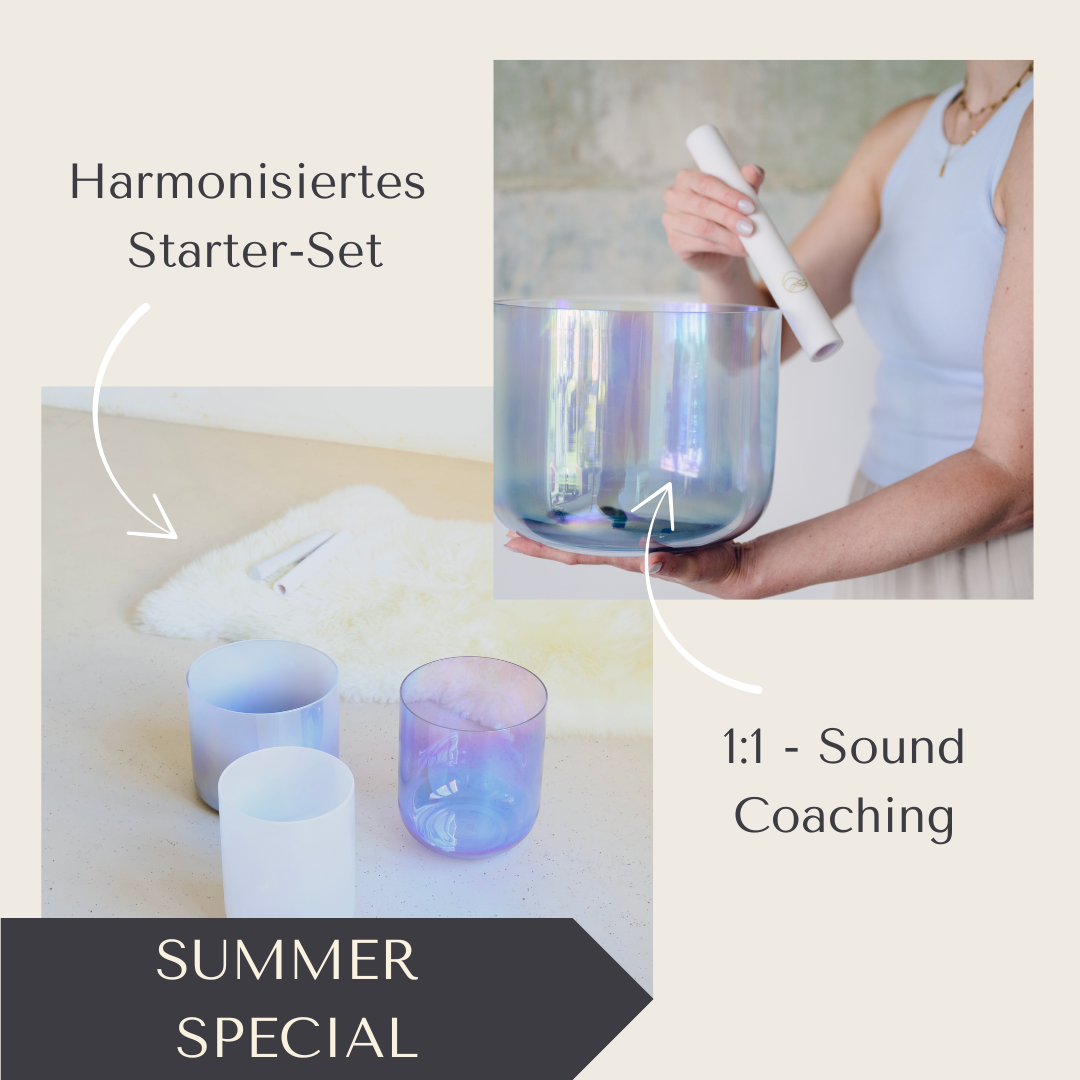 1:1 Sound Meditation Coaching mit Kristallklangschalen Starter Set