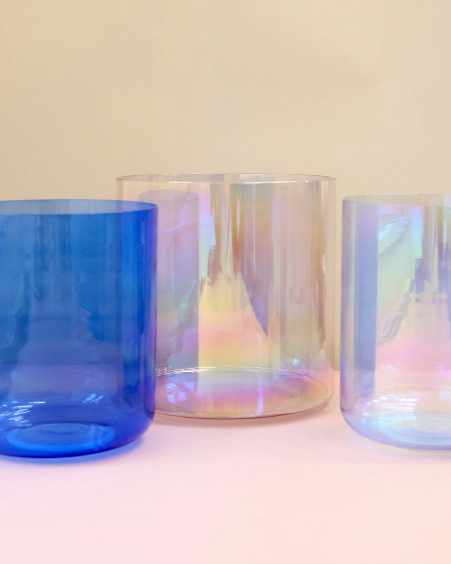 Set Kristallklangschalen Ton A# D F für Sound Meditationen Senti Bowls