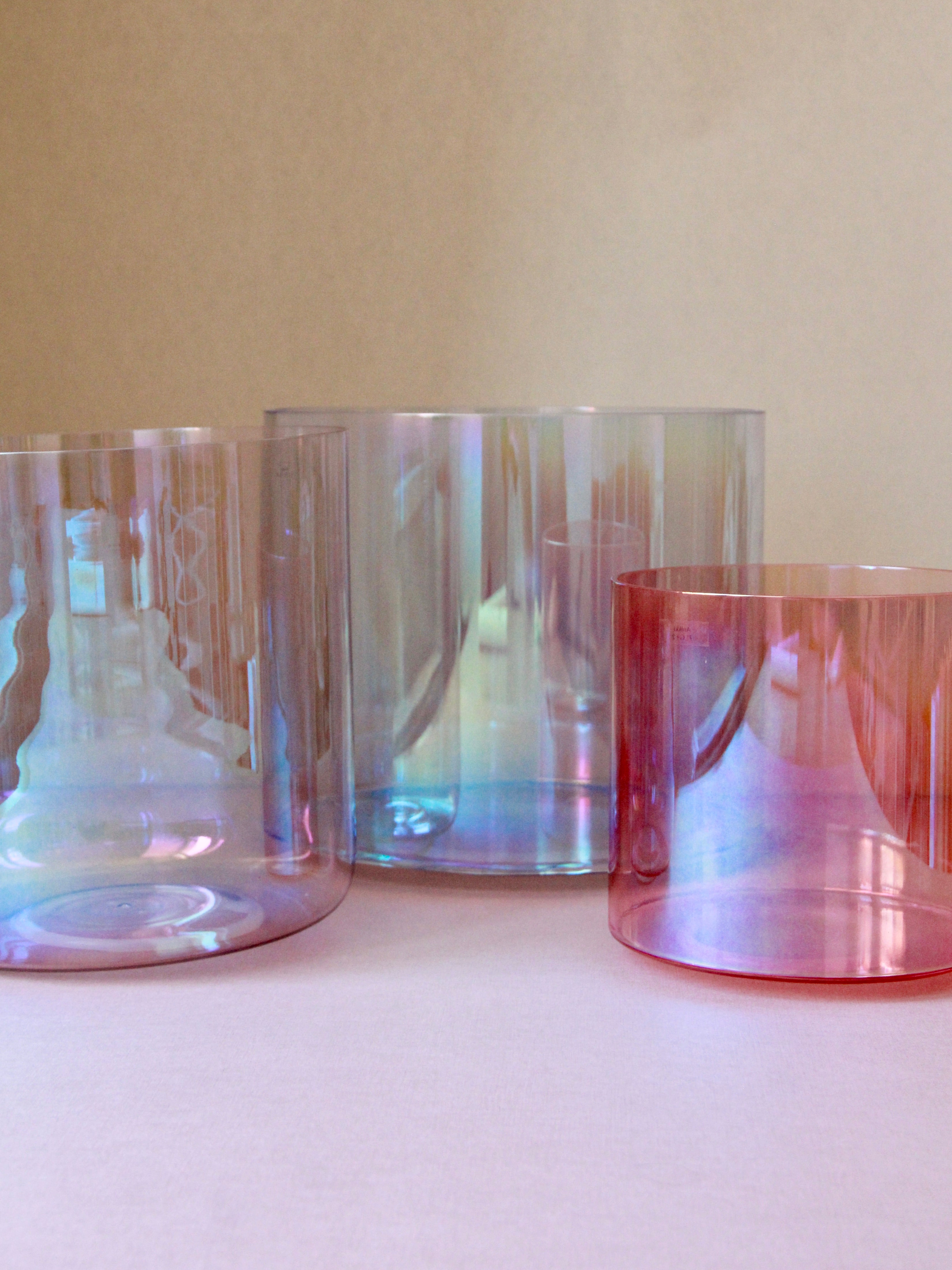 Set Kristallklangschalen Ton C D# G für Sound Meditationen Senti Bowls