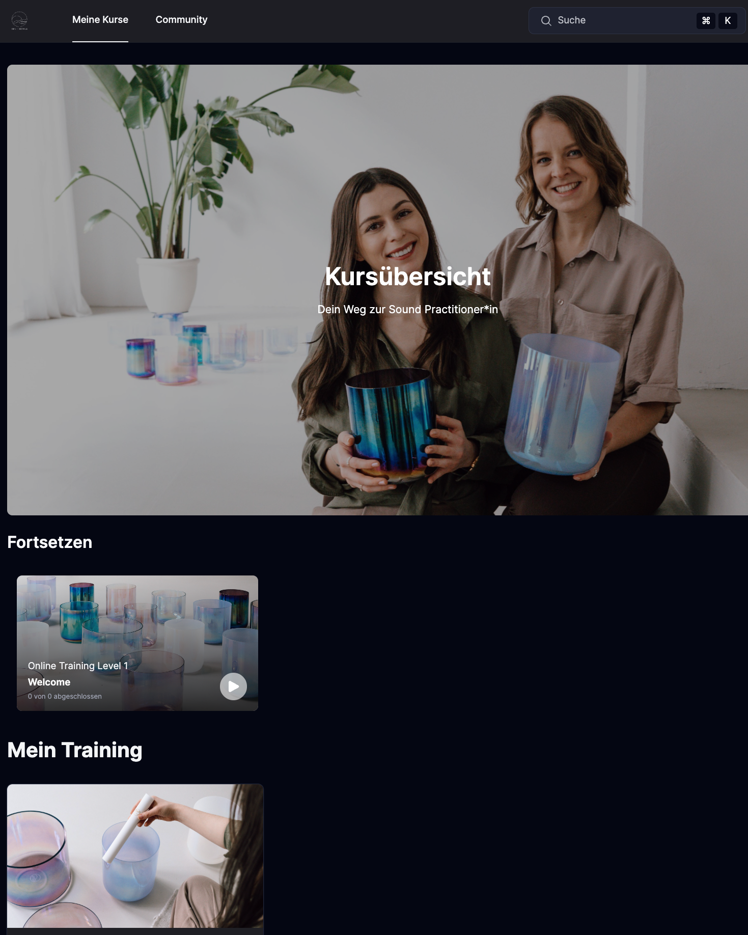 Unsere Trainingsplattform für dein Sound Practitioner Online Training