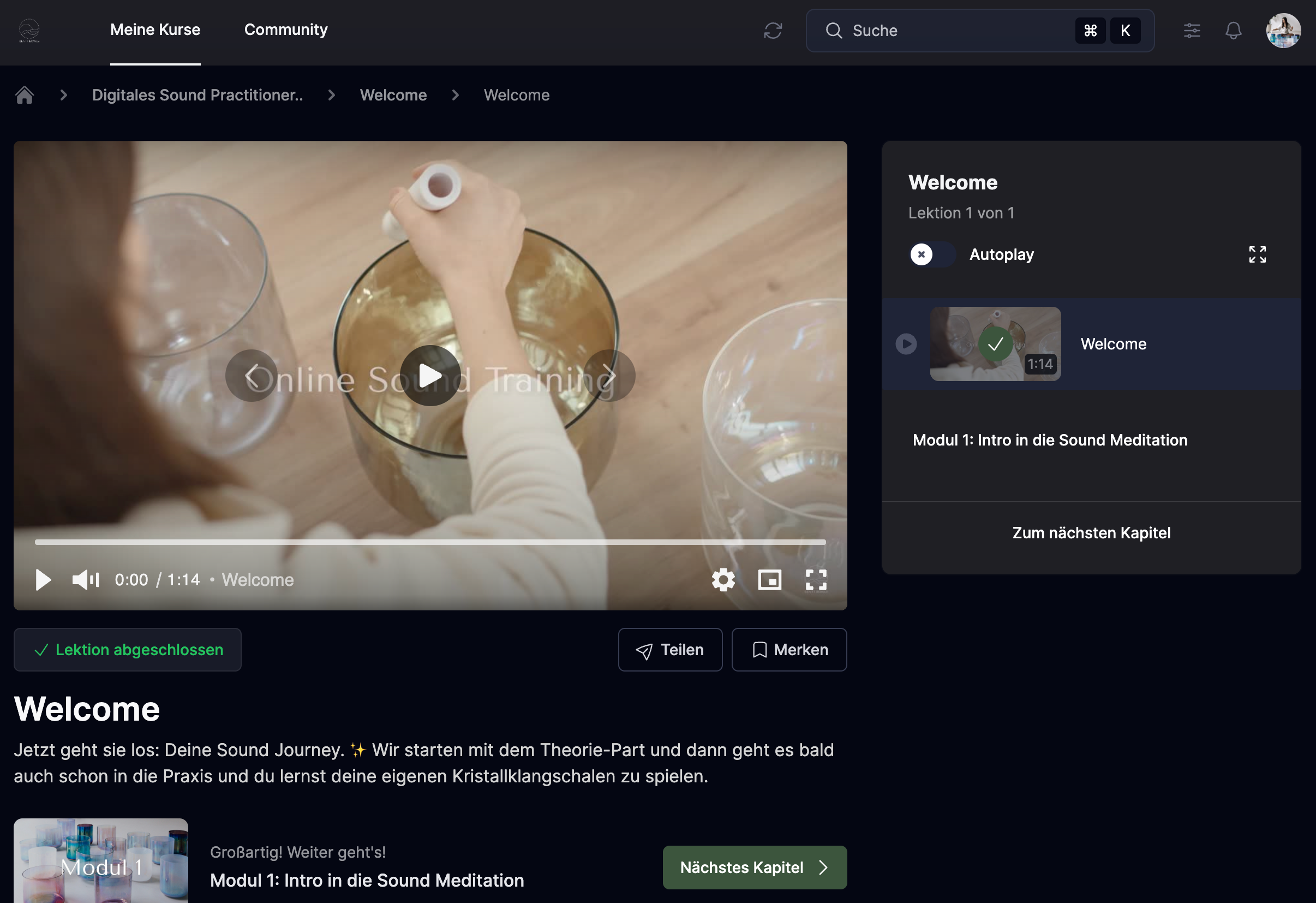 So sieht das professionell umgesetzte Senti Sound Trainings aus. 