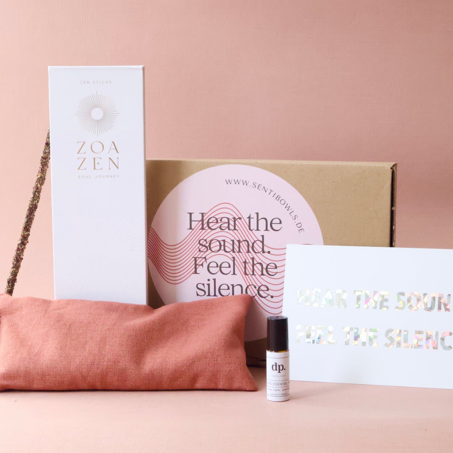 Das Selfcare Package von Senti Bowls mit einer digitalen Sound Meditation und vielen schönen Goodies.