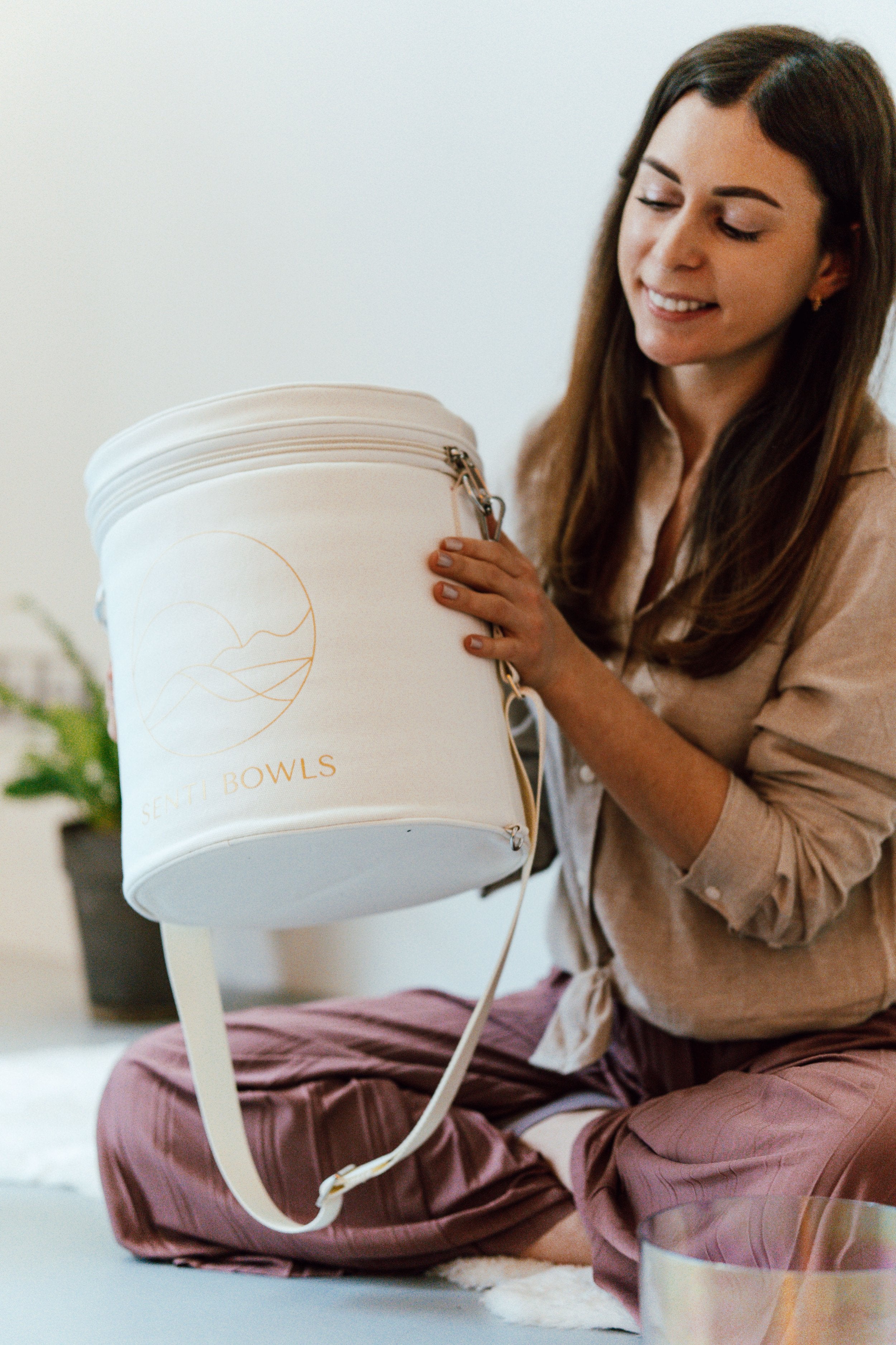 Sicher Tasche für Kristallklangschalen mit Tragegurt