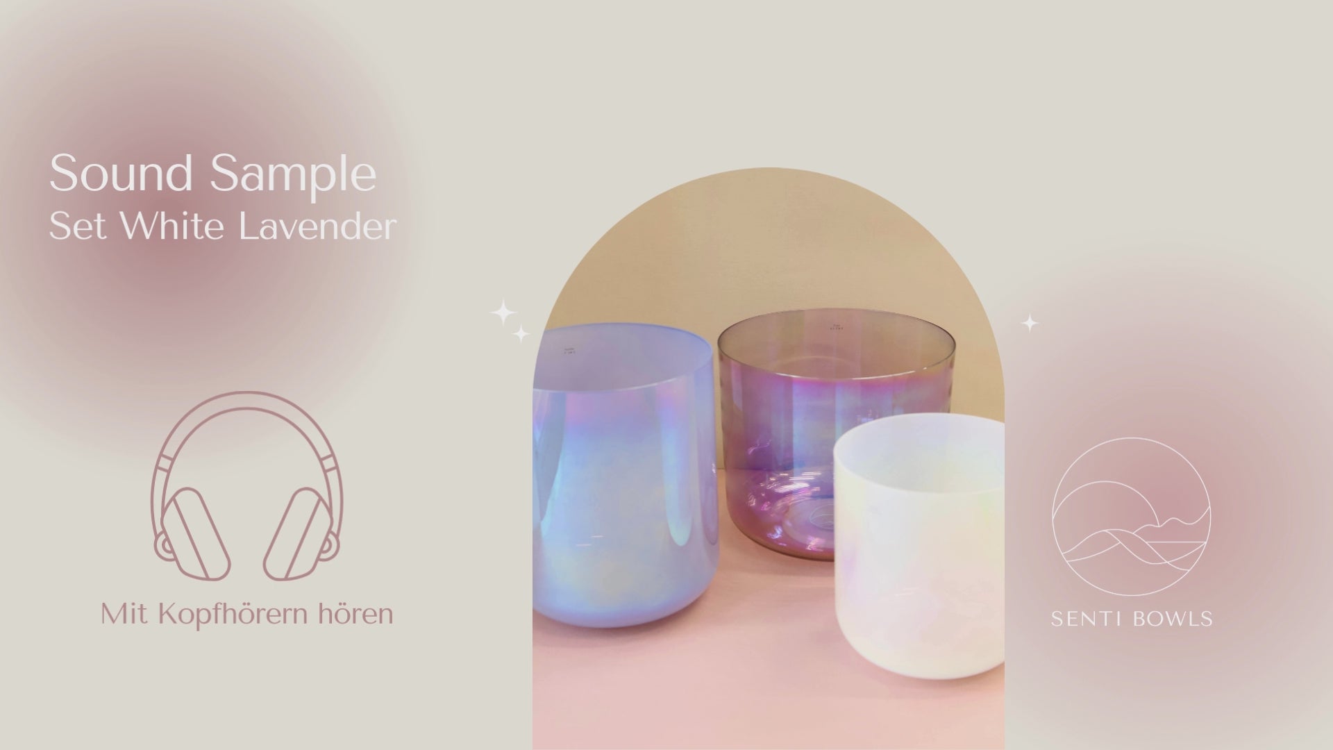 Sound Sample Kristallklangschalen Set Senti Bowls White Lavender