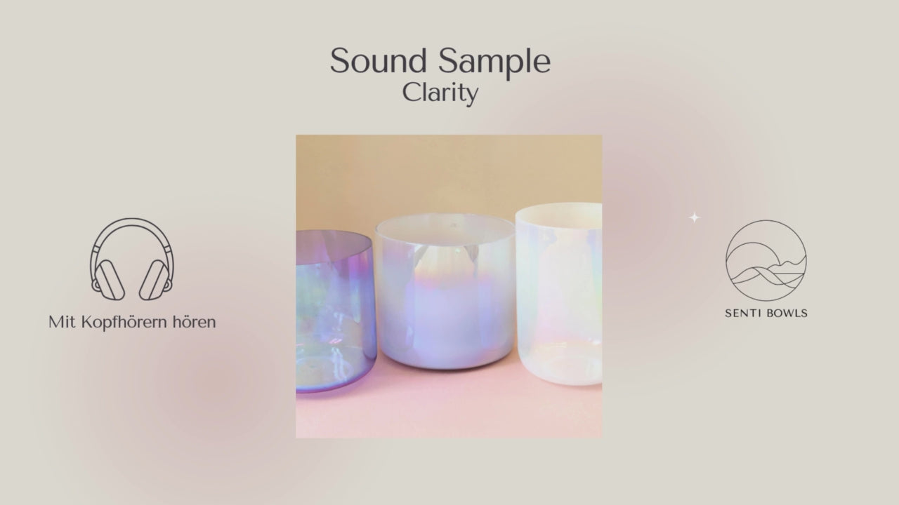 Soundaufnahme Kristallklangschalen Set Clarity von Senti Bowls